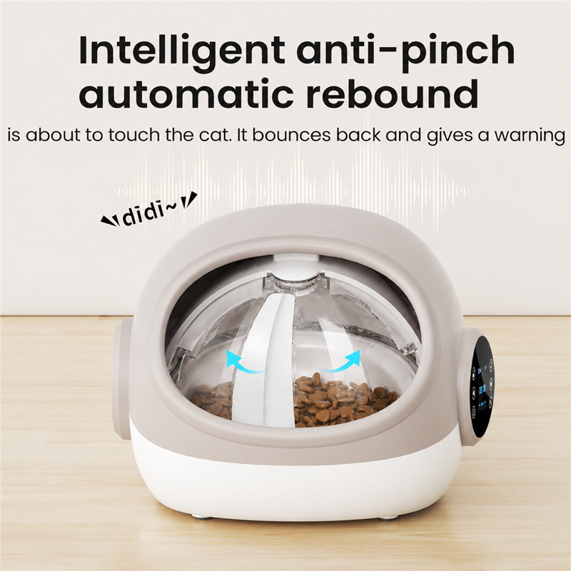 Beige Microchip Pet Feeder