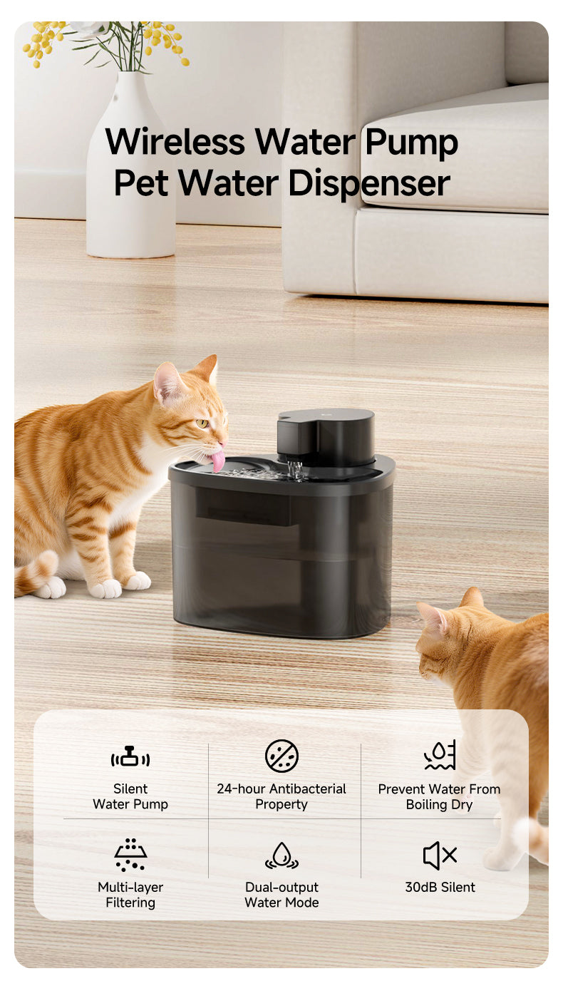 Triangular Wireless Pet Water Fountain