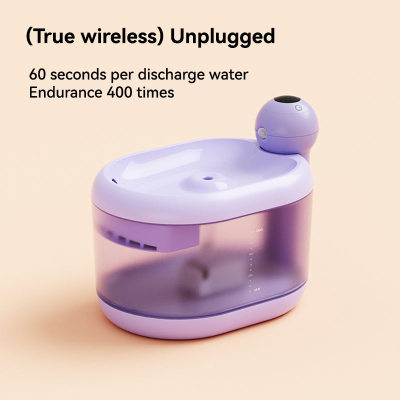 Snowman Wireless Pet Water Fountain Purple