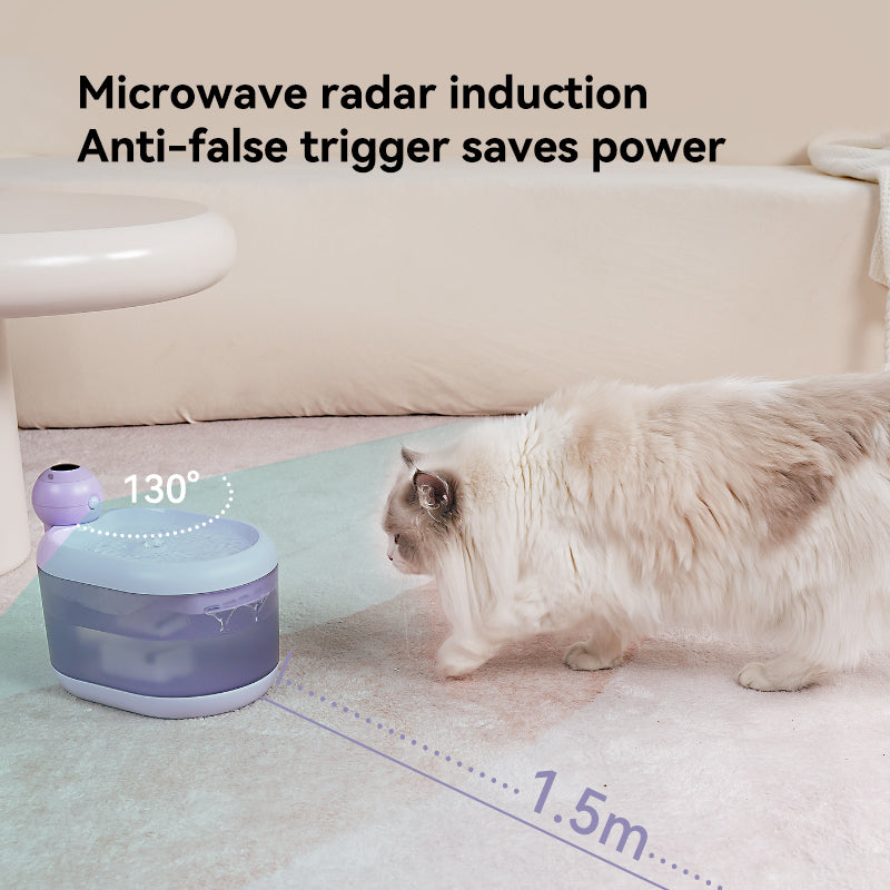 Snowman Wireless Pet Water Fountain Purple