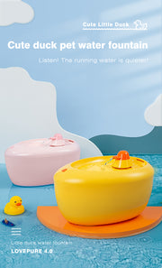 Yellow Duck Pet Water Fountain