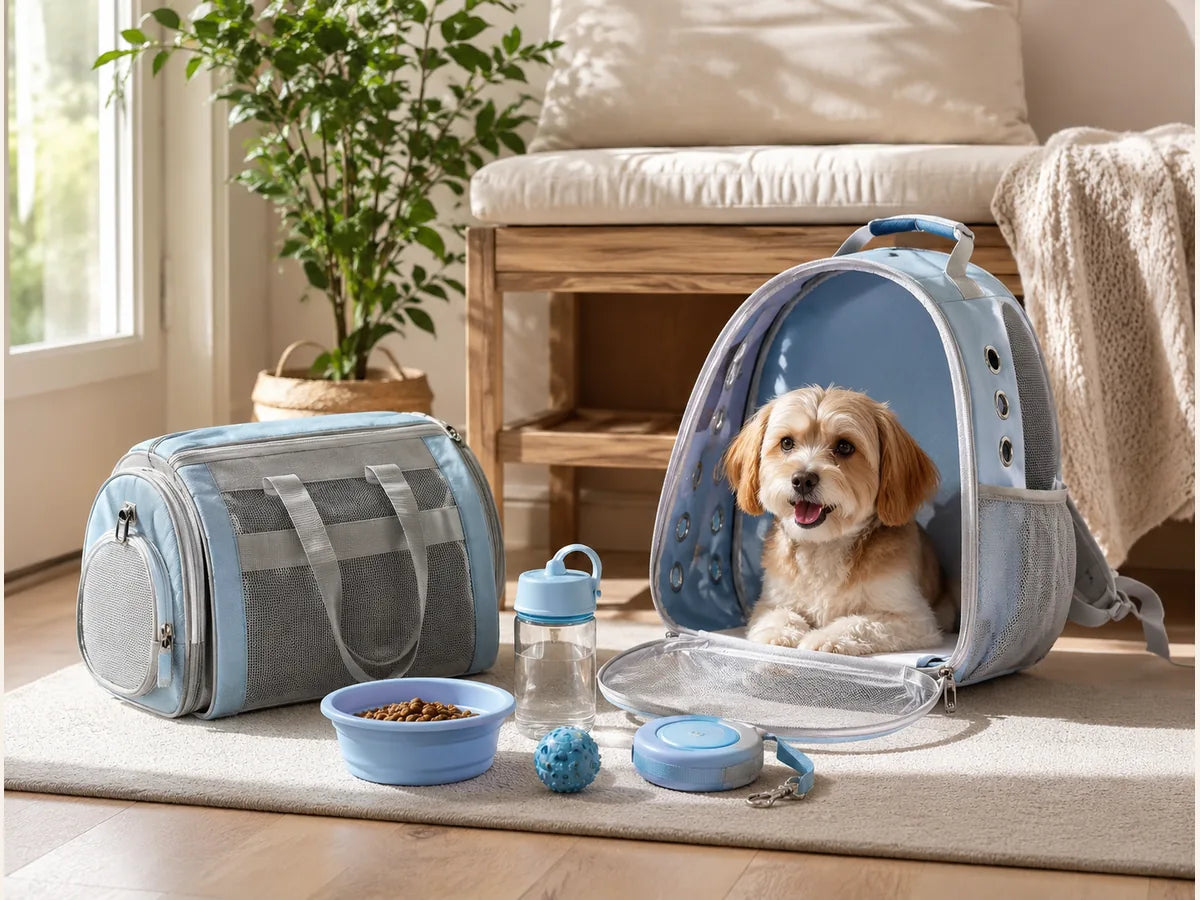 Travel pet care scene